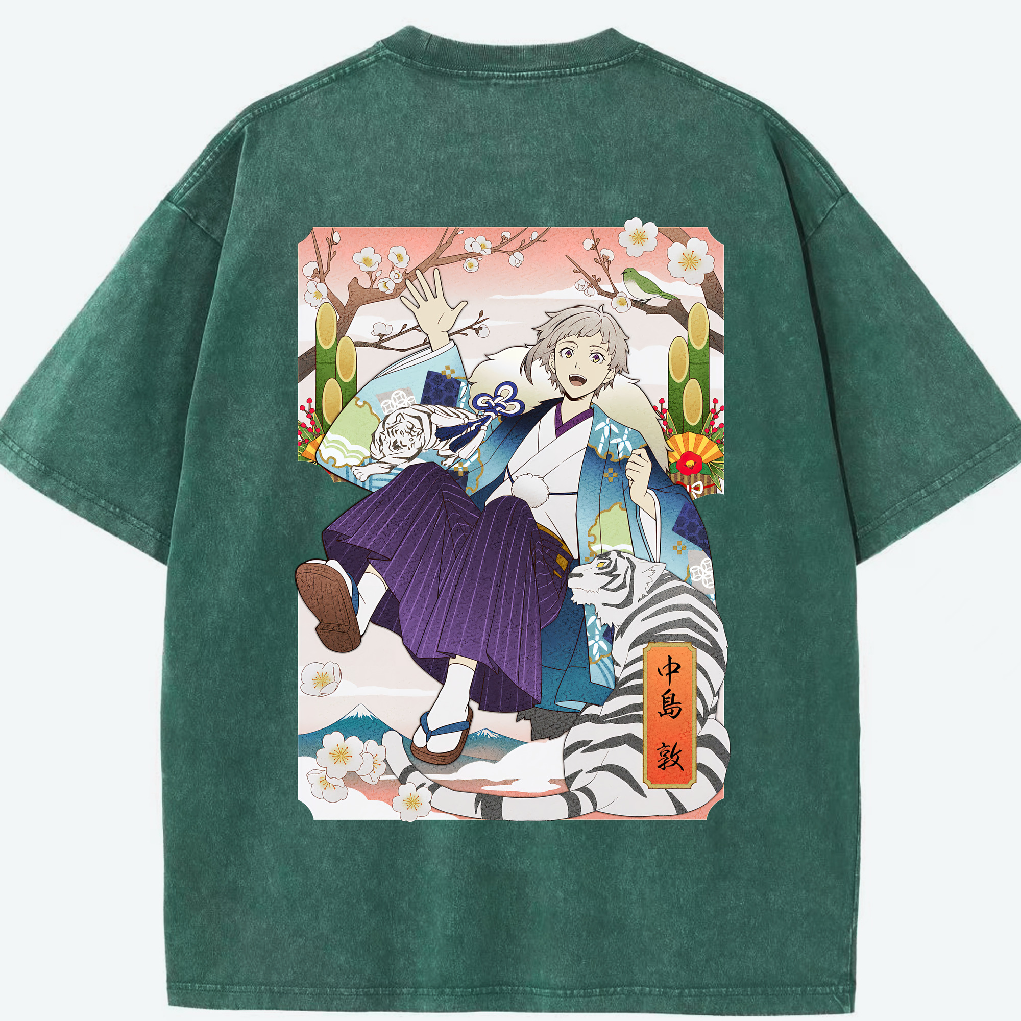（画像用） 文豪ストレイドッグス Bungo Stray Dogs 綿100% ヴィンテージ風 半袖Tシャツ（背面プリント）
